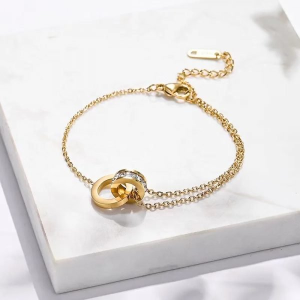Bracelet orné d'une bague - Acier inoxydable