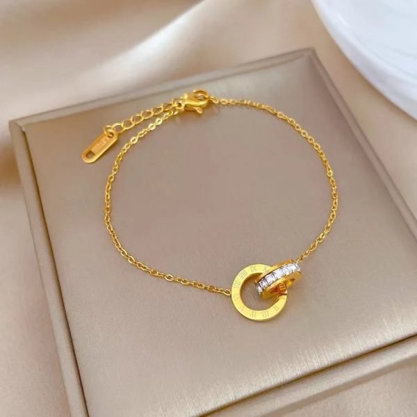 Bracelet orné d'une bague - Acier inoxydable – Image 2