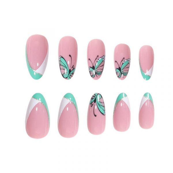 Faux Ongles Motif Papillon - Courbe 24 pcs – Image 3