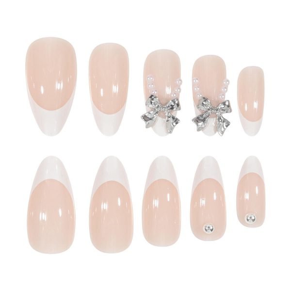 Faux Ongles Perle et Nœud - Extra Longs 24 pcs – Image 3