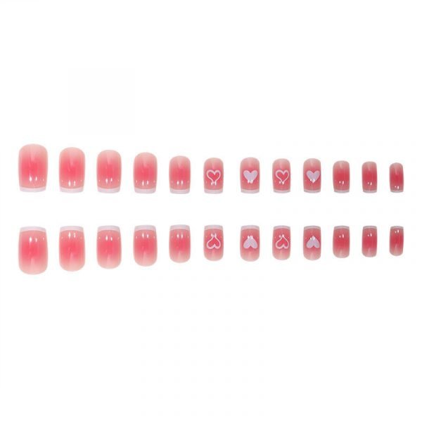 Faux Ongles Motif Cœur - Carré 24 pcs – Image 4