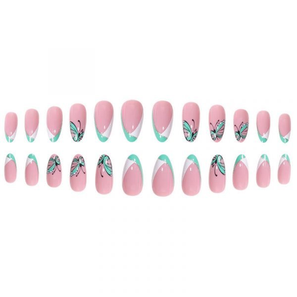 Faux Ongles Motif Papillon - Courbe 24 pcs – Image 4