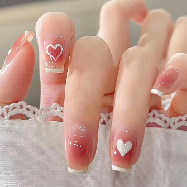 Faux Ongles Motif Cœur - Carré 24 pcs – Image 2