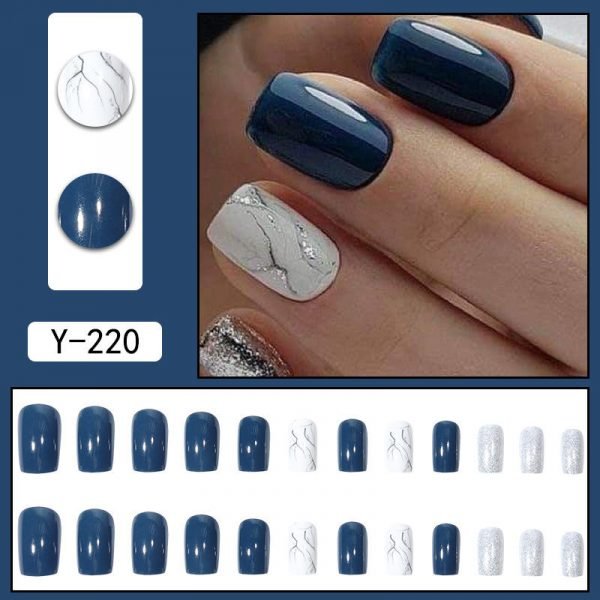 Faux Ongles Double Couleur - Carré 24 pcs