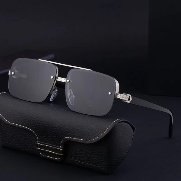 Lunettes de Soleil Rétro Vintage Designer Métal Semi-sans Monture