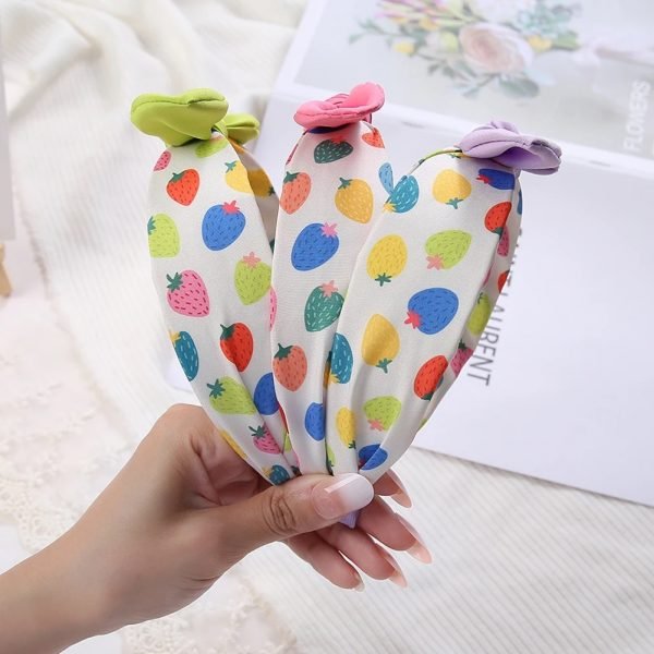 Bandeau Top Nœud à Motif Fraise – Image 3