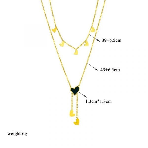 Collier en acier inoxydable avec pendentif coeur goutte à goutte – Image 4