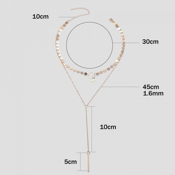 Collier ras du cou étoile en acier inoxydable multicouche – Image 5