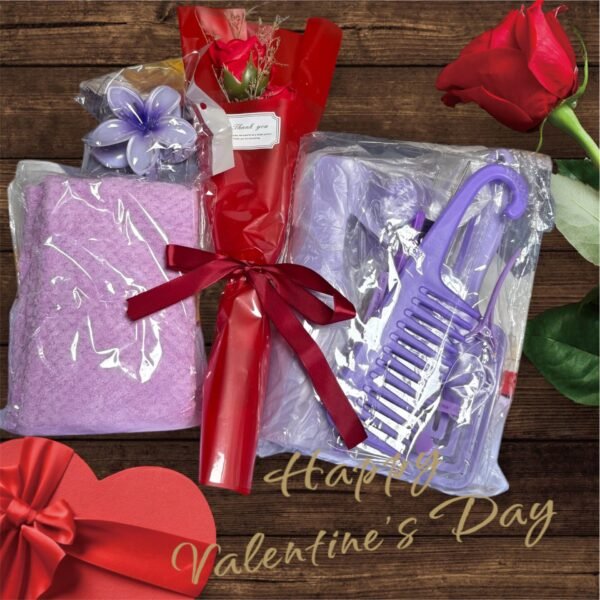 SAINT VALENTIN – Ensemble de Brosses à Cheveux, Pince Fleur & Serviette Cheveux