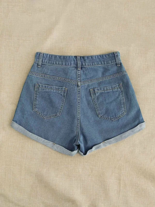 SHEIN VCAY Short jean broderie marguerite – Image 2