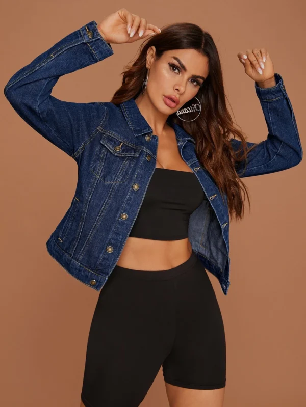 SHEIN Essnce Veste en jean poche – Image 4