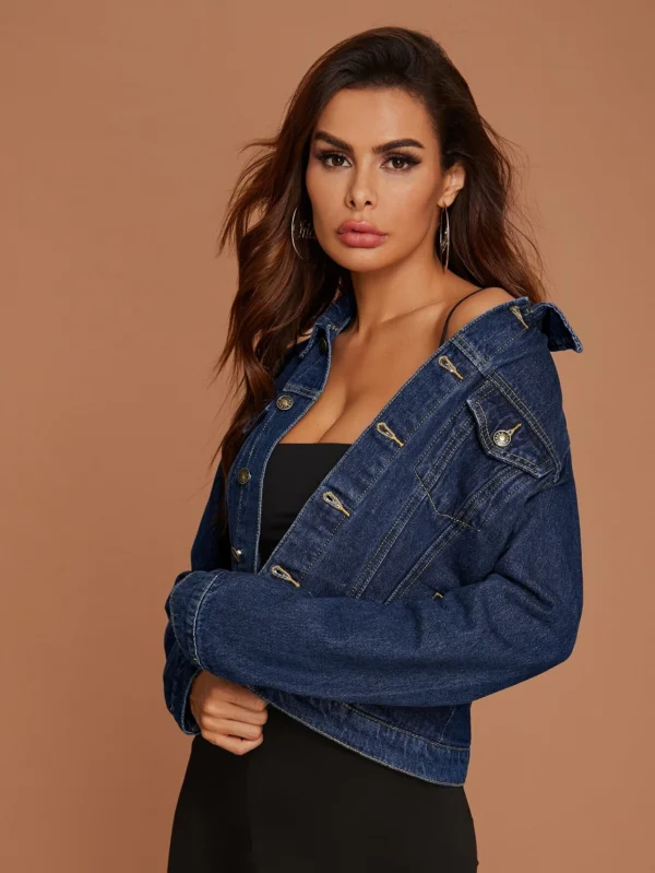 SHEIN Essnce Veste en jean poche – Image 5
