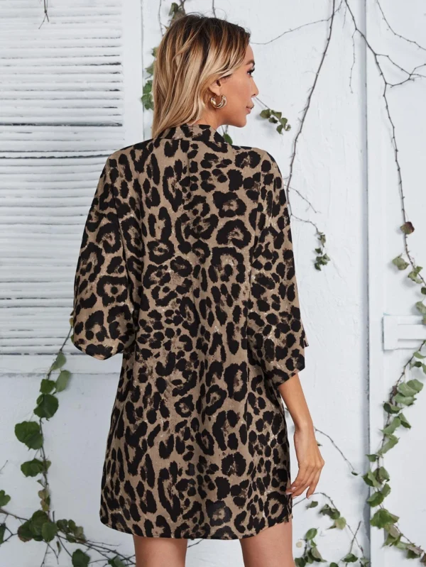 SHEIN VCAY Kimono mousseline léopard – Image 2
