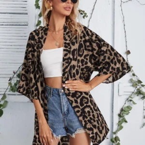 SHEIN VCAY Kimono mousseline léopard