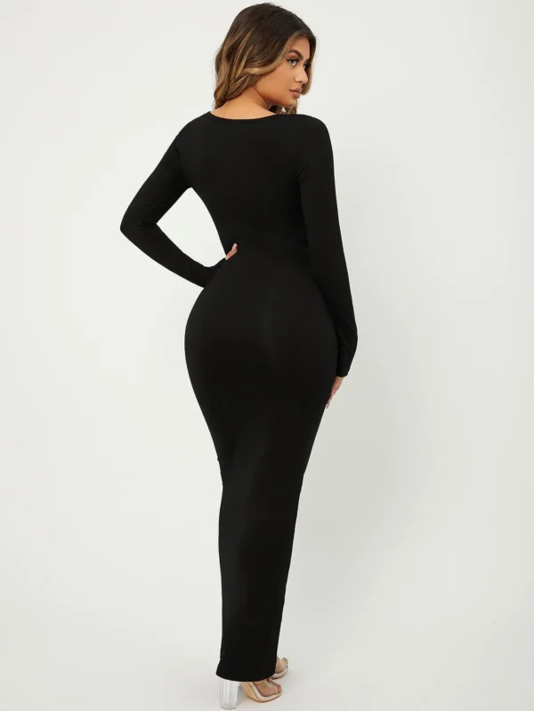 SHEIN SXY Robe moulante unicolore longue – Image 2