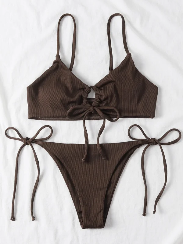 SHEIN Swim Bikini maillot bain froncé – Image 4