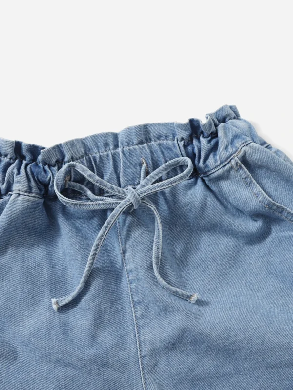 SHEIN Holidaya Short jean nœudDélavé – Image 3
