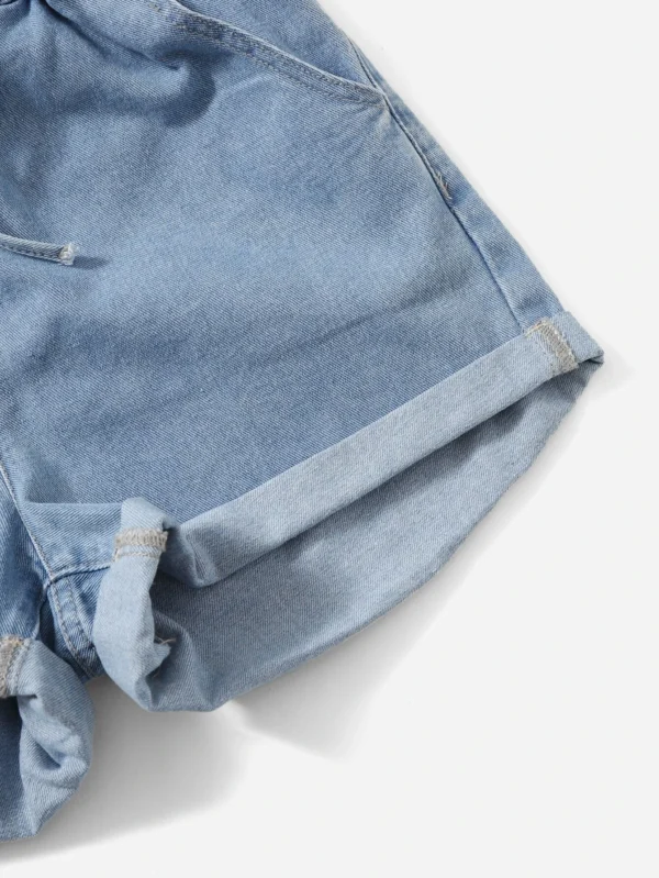 SHEIN Holidaya Short jean nœudDélavé – Image 4