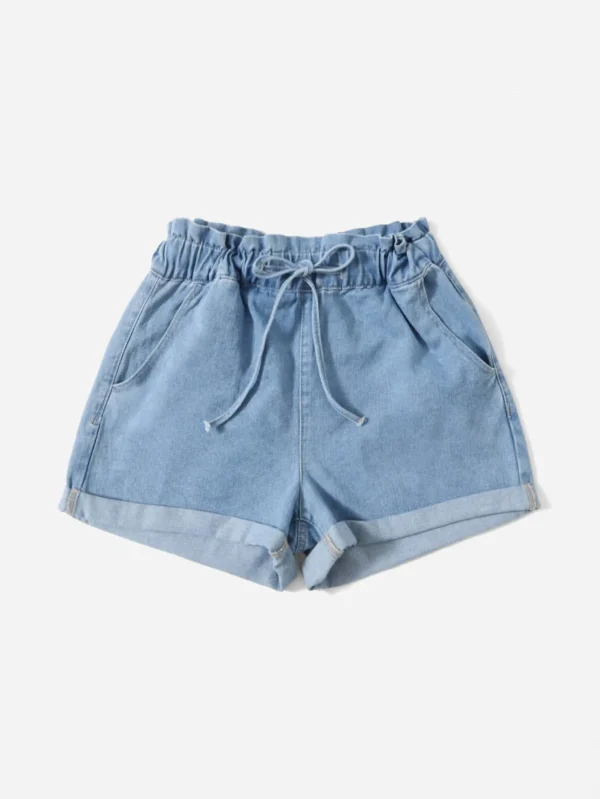 SHEIN Holidaya Short jean nœudDélavé – Image 5