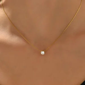 1 pièce Collier en acier inoxydable avec nœud en bambou