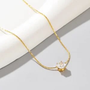 1 pièce Collier en acier inoxydable avec nœud en bambou