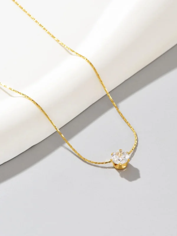 1 pièce Collier en acier inoxydable avec nœud en bambou – Image 2