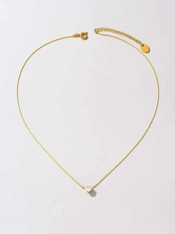 1 pièce Collier en acier inoxydable avec nœud en bambou – Image 3