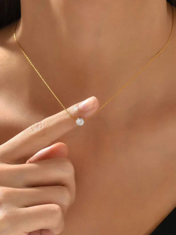 1 pièce Collier en acier inoxydable avec nœud en bambou – Image 4