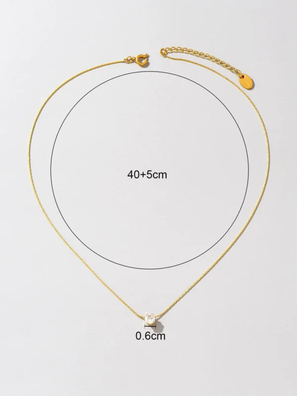 1 pièce Collier en acier inoxydable avec nœud en bambou – Image 5