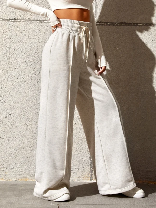SHEIN EZwear Pantalon ample unicolore cordon – Image 4