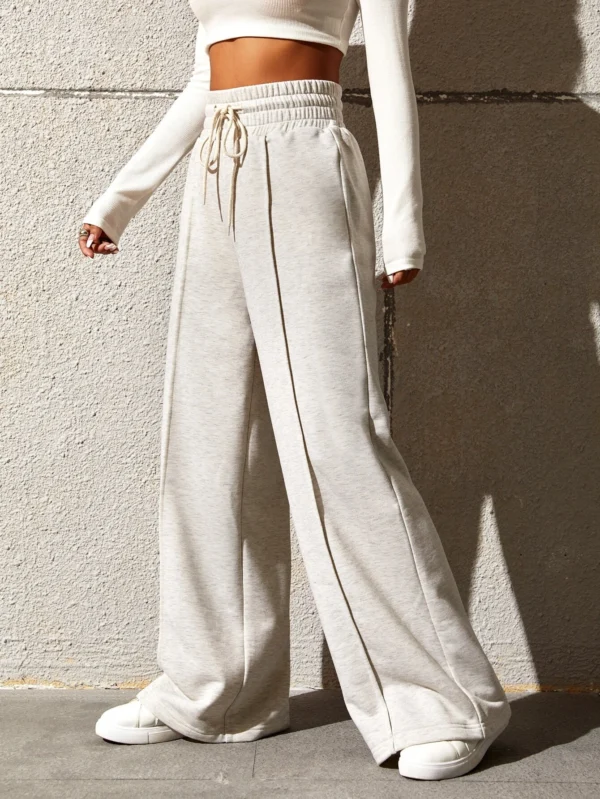 SHEIN EZwear Pantalon ample unicolore cordon – Image 5