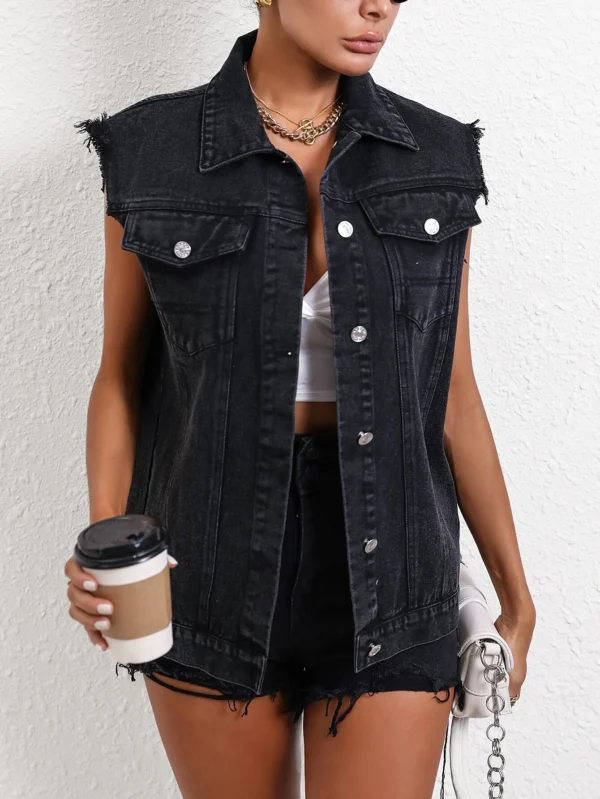 SHEIN Essnce Veste en jean sans manches