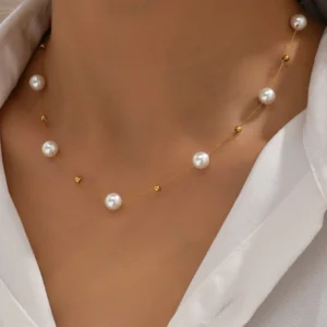 Collier Perles Inox