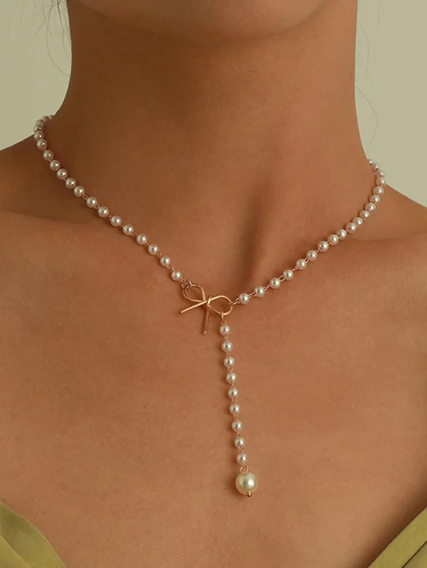 1 pièce Collier pendentif élégant avec nœud
