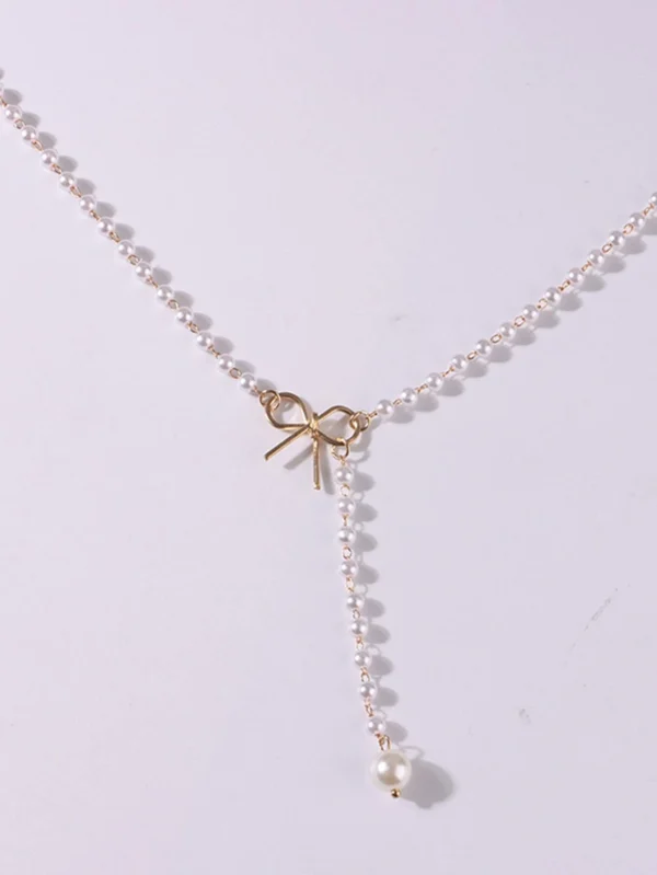 1 pièce Collier pendentif élégant avec nœud – Image 2