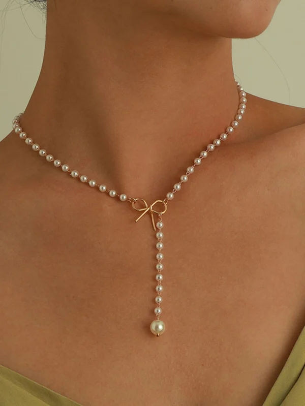 1 pièce Collier pendentif élégant avec nœud – Image 4