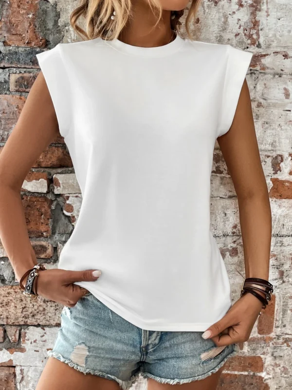 SHEIN LUNET-shirt unicolore col rond – Image 5