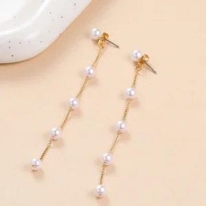 Boucle D’oreille À Décor De Fausses Perles