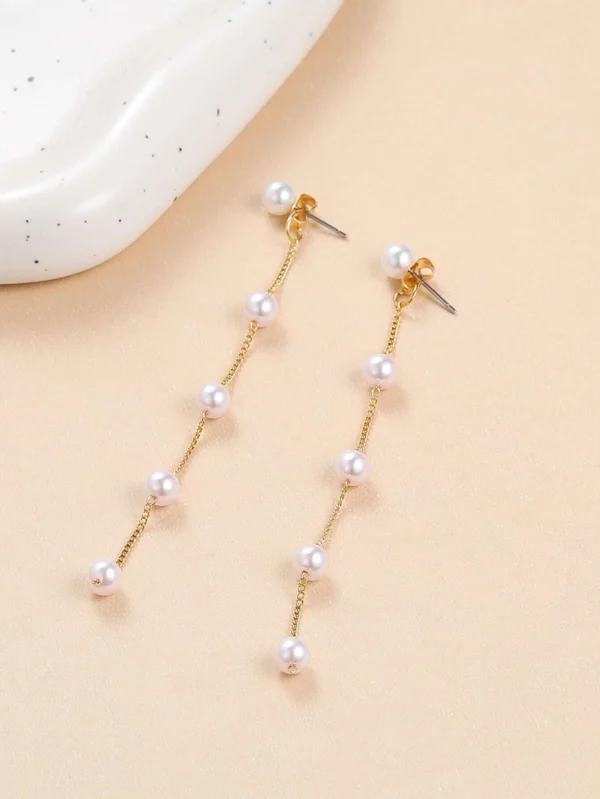 Boucle D'oreille À Décor De Fausses Perles – Image 2