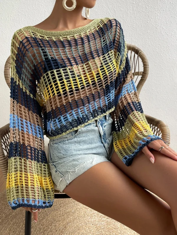 SHEIN Swim Cache-maillot blocs couleurs ajouré – Image 4