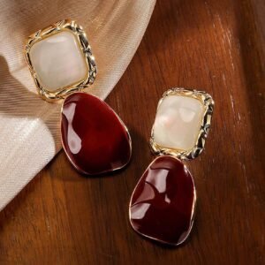 1 paire Pendants d’oreilles en alliage de zinc carré