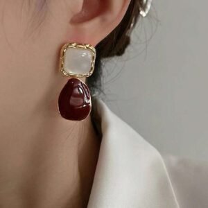 1 paire Pendants d’oreilles en alliage de zinc carré