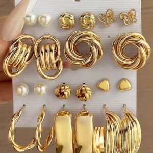 11 paires/set Boucles d’oreilles avec faux perles