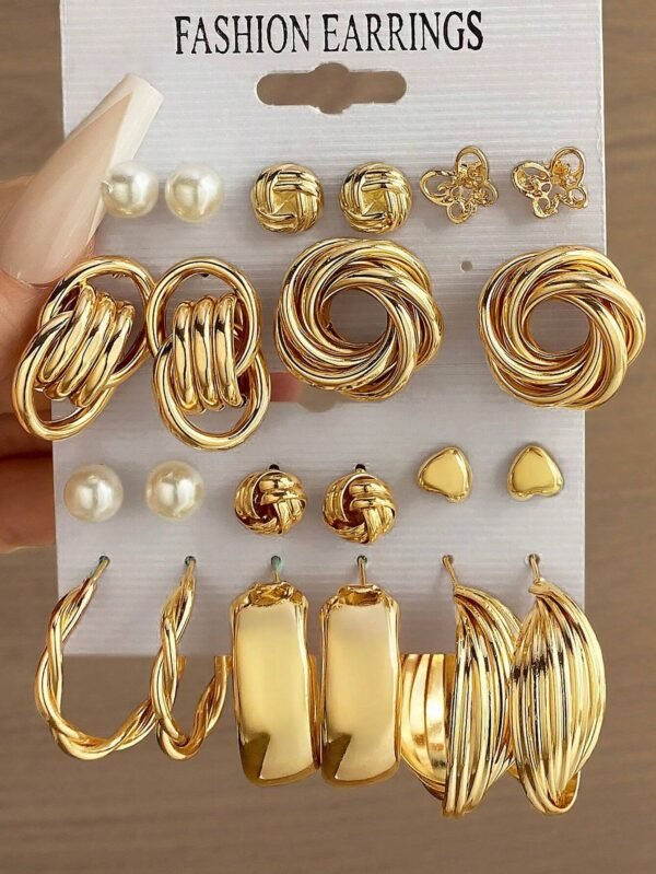 11 paires/set Boucles d'oreilles avec faux perles