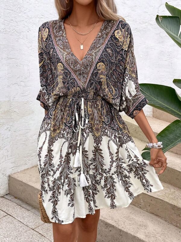 SHEIN Holidaya Robe avec manches chauve-souris