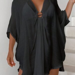 SHEIN Swim Cache-maillot anneau manches fendues