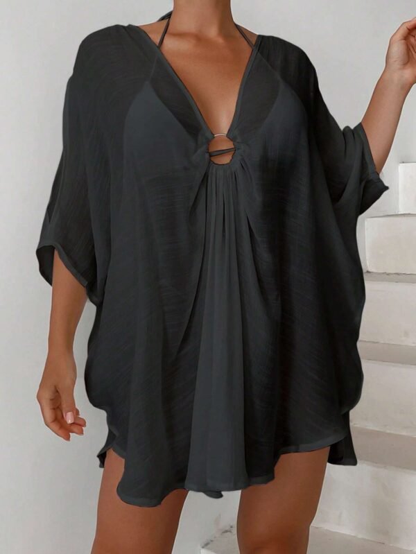 SHEIN Swim Cache-maillot anneau manches fendues