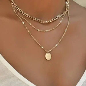Collier à chaîne à détail de disque