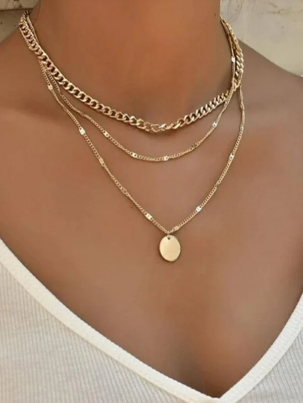 Collier à chaîne à détail de disque