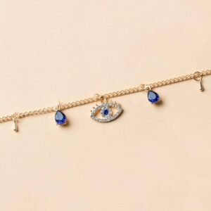 1 pièce Collier à pendentif en alliage à strass œil
